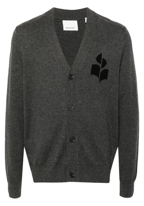 MARANT logo-intarsia cardigan - Grey