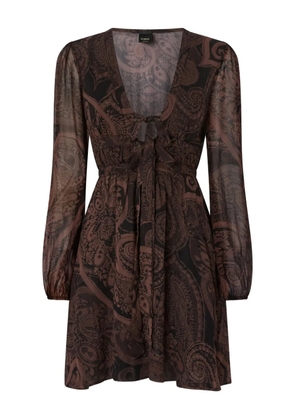 PINKO paisley-print tie-front midi dress - Black