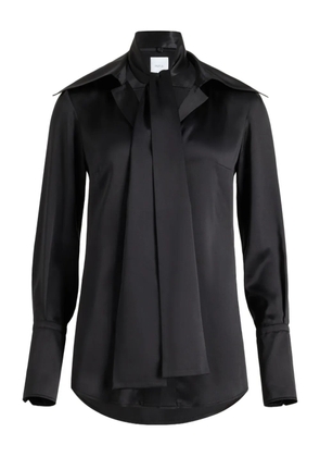 Patou wide-collar silk blouse - Black