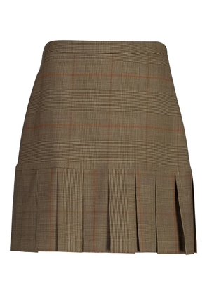 Gant checked pleated mini skirt - Brown