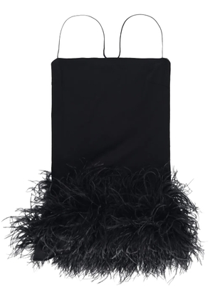 The Attico Fujiko feather-trim minidress - Black