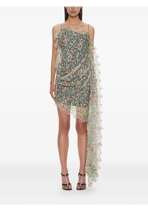 Christopher Esber draped lace mini dress - Green