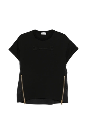 Elisabetta Franchi zip-detail T-shirt - Black