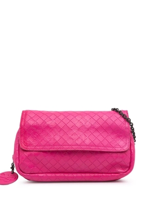 Bottega Veneta Pre-Owned 2012-2024 Small Calfskin Intrecciomirage Embossed Butterfly Chain crossbody bag - Pink