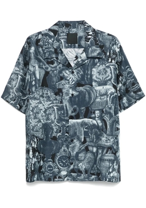 Givenchy Hubert objects-print silk shirt - Blue