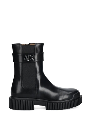 Armani Exchange logo-plaque boots - Black