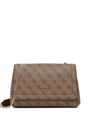GUESS USA monogram chain satchel - Brown