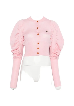 Vivienne Westwood button puff-sleeve cardigan - Pink