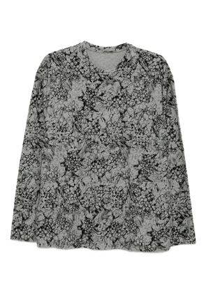 JNBY floral-embroidered T-shirt - Grey