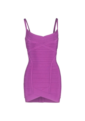 Herve Leger Spaghetti strap bandage dress - Purple