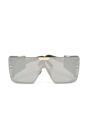 Balmain Pre-Owned two-tone square-frame sunglasses - Silver