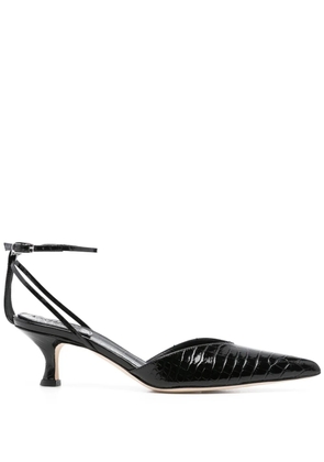 A.W.A.K.E. Mode 55mm Dina crocodile-effect pumps - Black