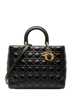 Christian Dior Pre-Owned 2014 Large Lambskin Cannage Lady Dior satchel - Black