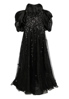 Saiid Kobeisy bead-embellished organza gown - Black