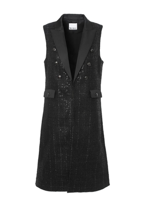 WEILL PARIS tweed sleeveless dinner gilet - Black