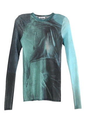 Jean Paul Gaultier abstract-print long-sleeve T-shirt - Blue