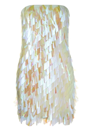 The Attico sequin-embellished minidress - Neutrals