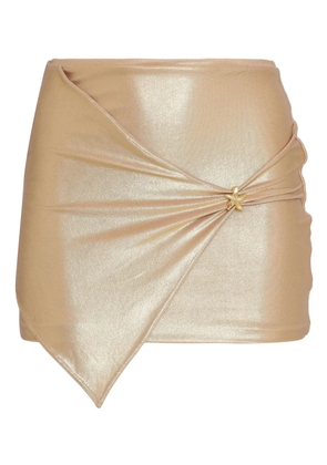 Amir Slama x Jade Picon draped-detail mini skirt - Gold
