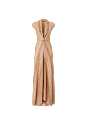 Missoni twisted zigzag-pattern dress - Neutrals