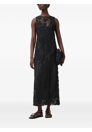 AllSaints Rye floral-embroidered maxi dress - Black