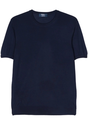 Fedeli virgin wool fine-knit jumper - Blue