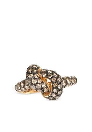 The Love Knot by Coralie 18K yellow gold Love Knot brown diamond ring