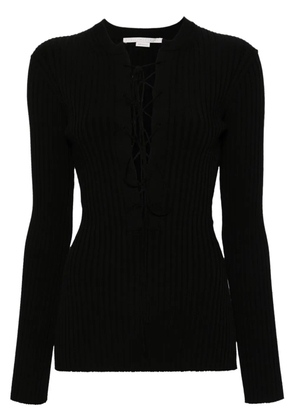 Stella McCartney lace-up ribbed jumper - Black