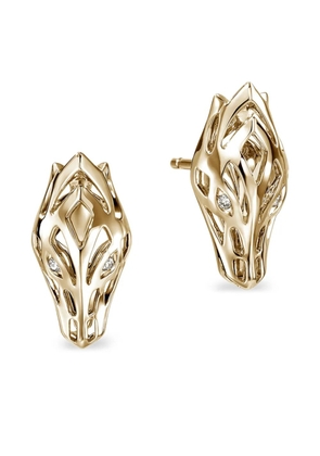 John Hardy 14K yellow gold Naga diamond stud earrings