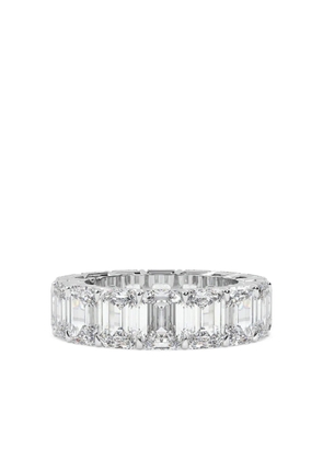 Tilla 14K white gold emerald lab grown diamond wedding band ring - Silver