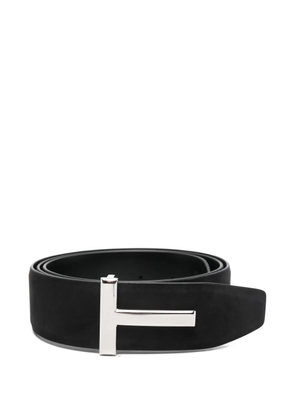 TOM FORD T-Logo plaque buckle belt - Black