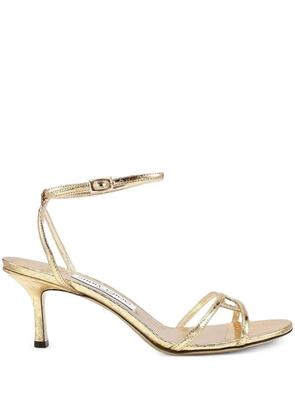 Jimmy Choo 65mm Leo leather ankle-strap sandals - Gold