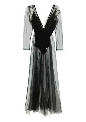 Alchemy x Lia Aram tulle maxi dress - Black