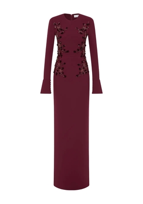 Rebecca Vallance Lulee embellished long-sleeve maxi dress - Red