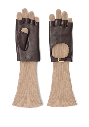 SANDRO layered gloves - Brown