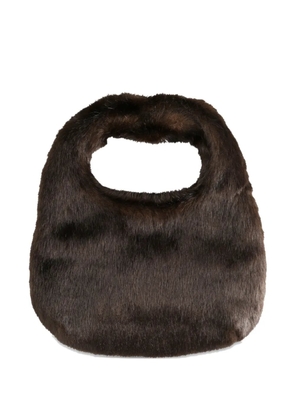 Amomento fluffy mini tote bag - Brown