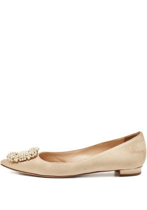 Manolo Blahnik Hangisi ballet flats - Neutrals