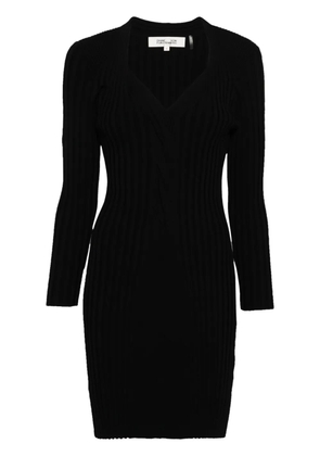 DVF Diane von Furstenberg Vernoique ribbed midi dress - Black