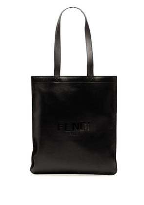 Fendi Pre-Owned 2019 Embossed Leather Logo Shopper tote bag - Black