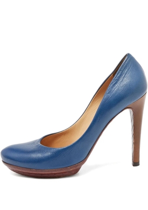 Bottega Veneta Pre-Owned 2023 110mm leather platform heeled pumps - Blue