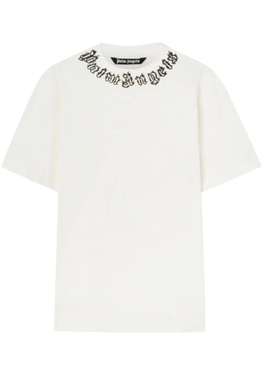 Palm Angels neck-logo T-shirt - White