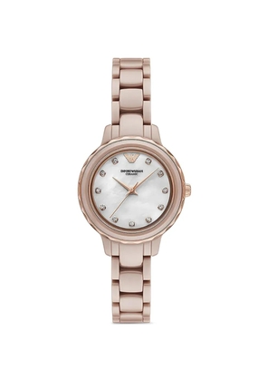 Emporio Armani round-shape 32mm watch - White