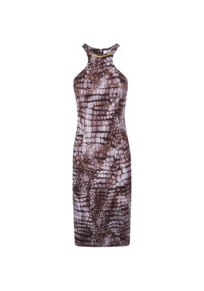 Elisabetta Franchi animal-print midi dress - Brown