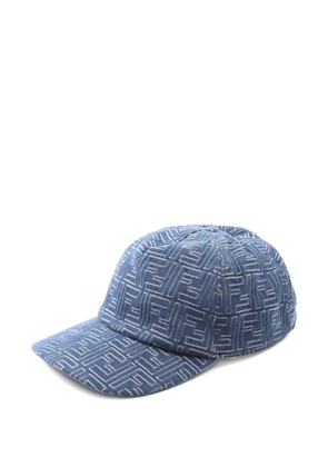 Fendi Pre-Owned 2020s FF logo denim cap - Blue