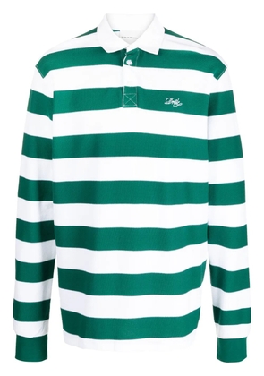 Drôle De Monsieur stripe-print long-sleeved polo shirt - Green