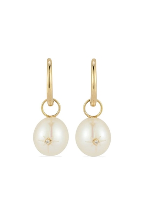 Mateo 14kt yellow gold pearl and diamond earrings