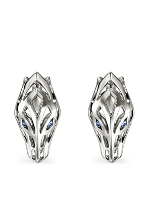 John Hardy sterling silver Naga sapphire earrings