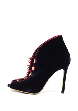 Gianvito Rossi velvet lace-up fastening boots - Blue