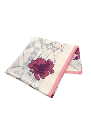 Hermès Pre-Owned 10s cavalcadour fleuri floral scarf - Neutrals