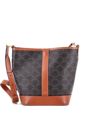 Celine Pre-Owned Triomphe Coated Canvas Small bucket bag - Brown
