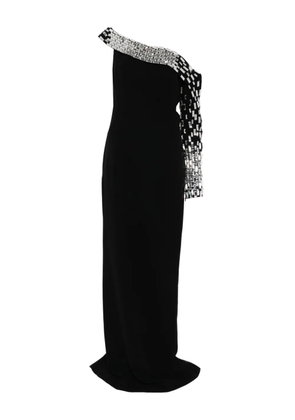 JEAN-LOUIS SABAJI asymmetric baguette-embroidery maxi dress - Black
